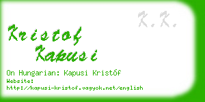 kristof kapusi business card